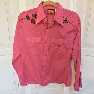 Westerner Atlantic Pink Embroidered Button Down Shirt